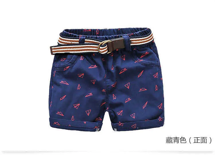  Hot Summer Fashion 2-10 Years Children Kids Fly Paper Air Plane Print Pocket Above Knee Length Boys Short Pants With Belt (4)