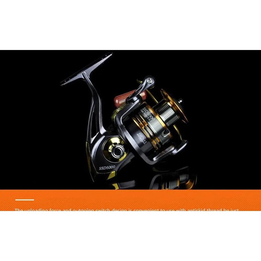 top grade 1000-7000 spinning fishing reels bearings front drag spinning reel pre loading spinning fishing wheel