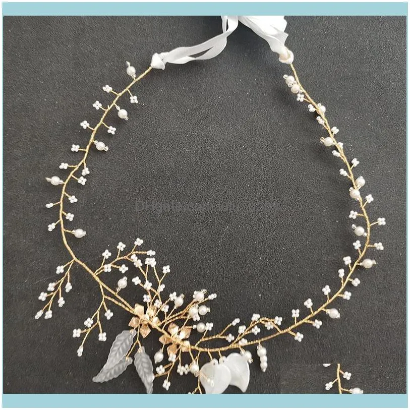 Floralbride Ins style Alloy Flower Leaf Rhinestone Opal Crystal Bridal Headband Wedding Vine Hair Accessories Women Jewelry