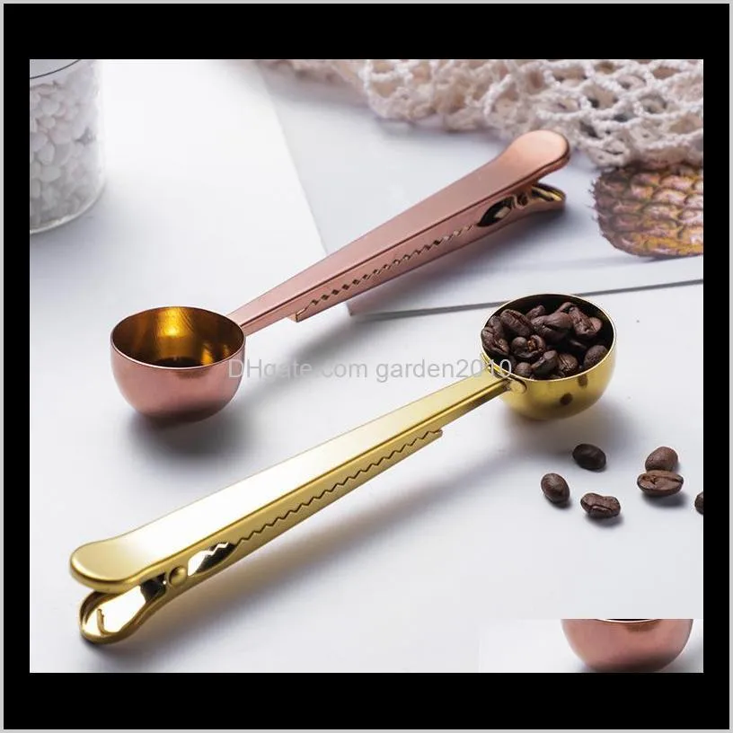 Scoops Fashion Multifunction Kitchen Supplies Scoop With Bag Clip Stainless Steel Tea Coffee Measuring Spoon Wb1819 Fhzkx Mbvtw