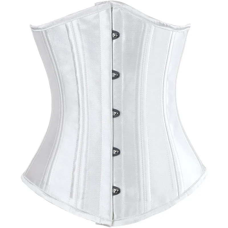 Classic Lace Up 26 Spiral Steel Boned Satin Underbust Corset Shaper Women's Fashion Slimming CorSelete Waist Cincher XXS-XXL