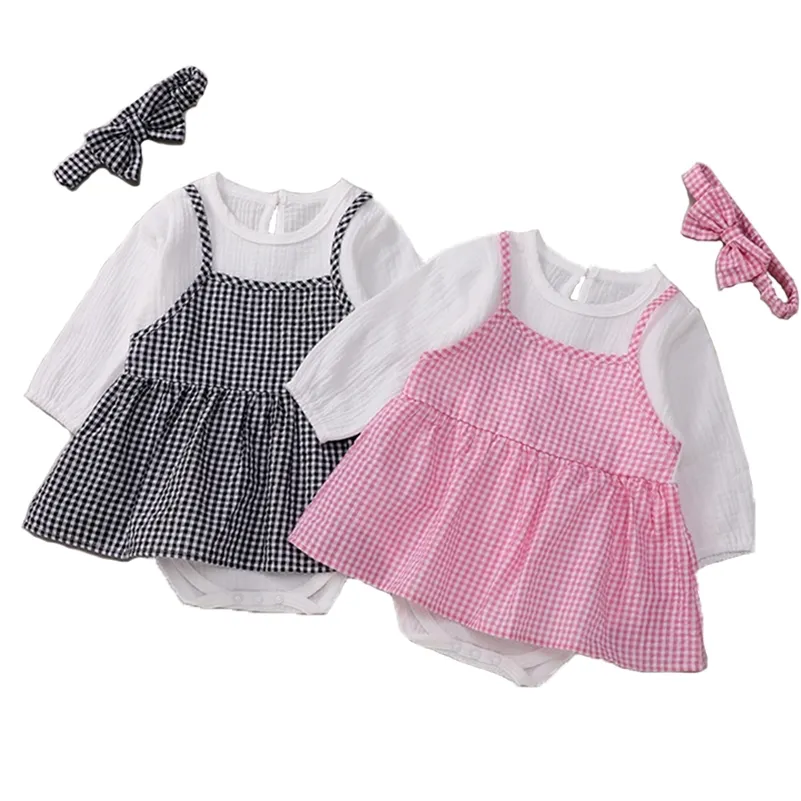 0-3yrs Born Summer Romper Romper Meninos Roupas Lattice Algodão Macacão Infantil Bebê Meninas Jumpsuit 210417