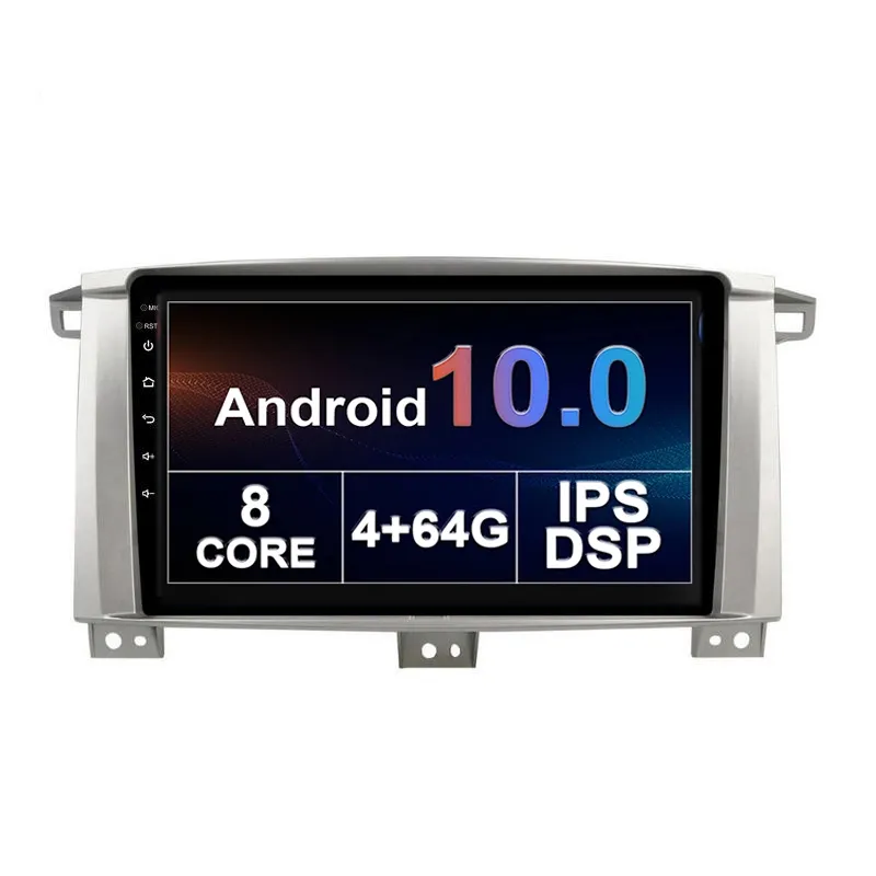 Android 10 Araba DVD Radyo Çalar için Toyota LC 100 2005-2007 Multimedya Navigasyon Stereo Kafa Ünitesi 4 + 64 GB 9 inç IPS 2.5D