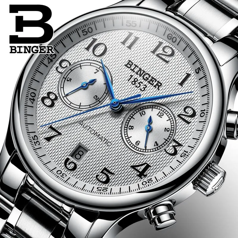 Schweiz Binger Men's Watches Relogio Waterproof Watch Man Automatic Mechanical Men Sapphire B-603-51 Armsur