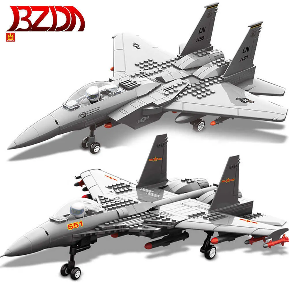 軍用飛行機J15武装ヘリコプター戦闘機V-22オスプレイJ20 F15モデルビルディングブロックMOC飛行機レンガの玩具のための玩具H0824