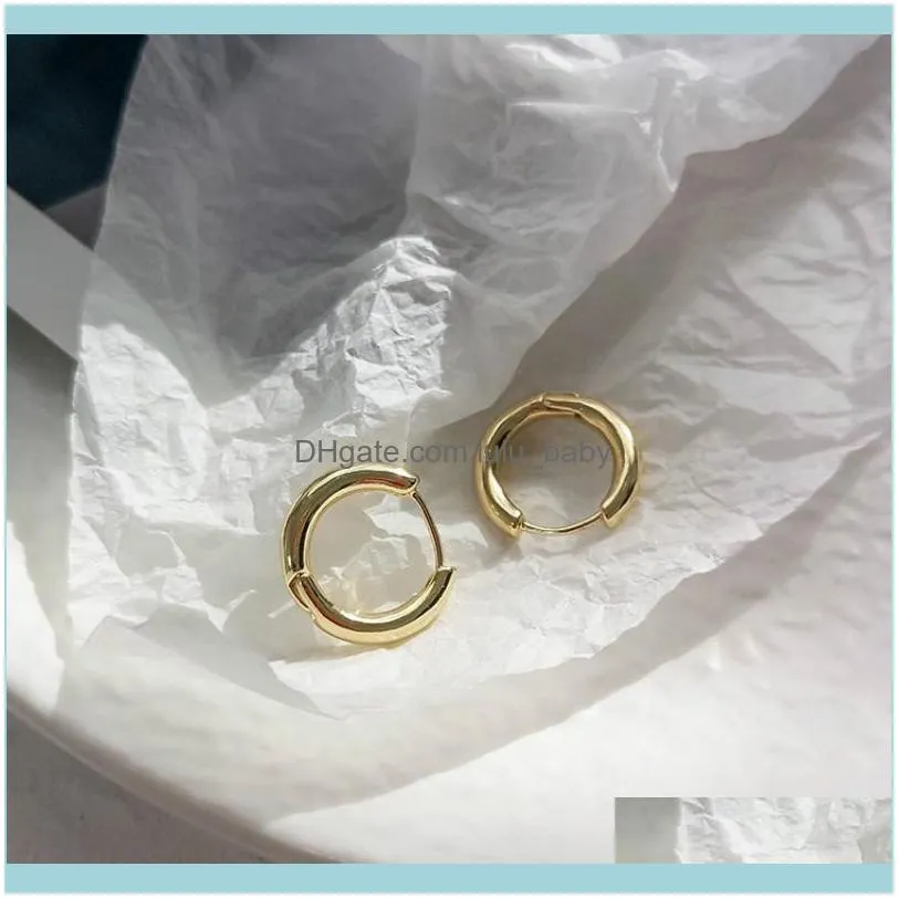 Hoops Earrings 2021 Trend Fashion Jewelry Stainless Steel For Women Piercing Ring Geometry Metal Gold Drop Hoop & Huggie