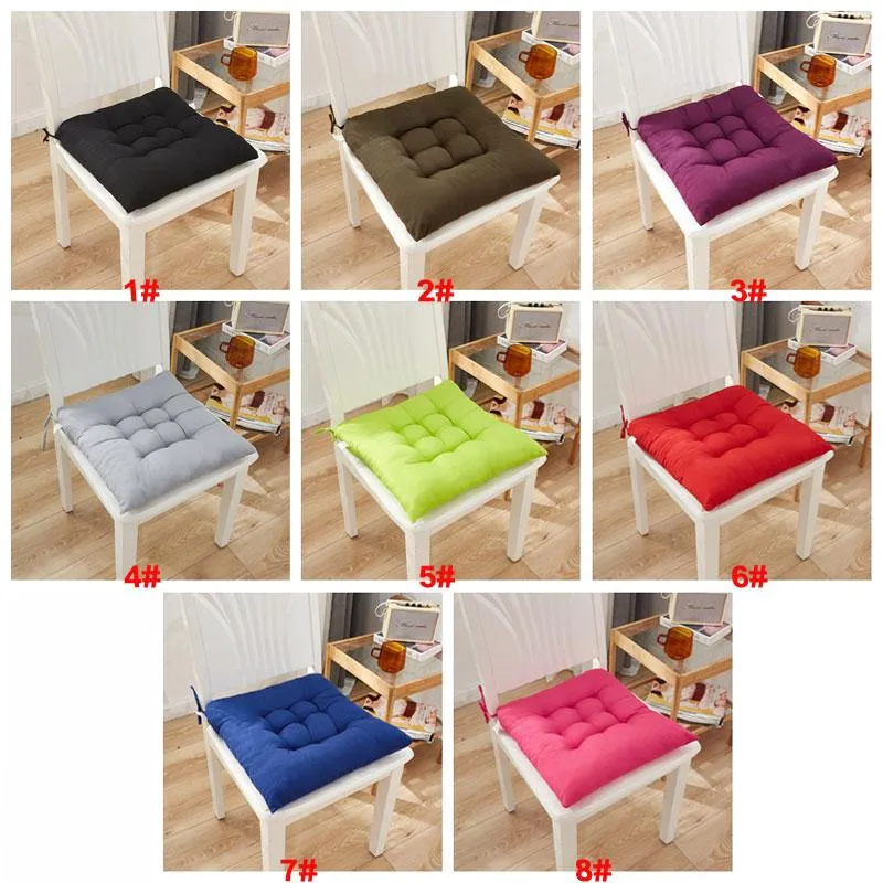 Thicken Home Seat Cushion Pad 40x40cm Square Soft Office Bar Chair Seat Cushions Solid Color Sofa Pillow Buttocks Chair Cushion