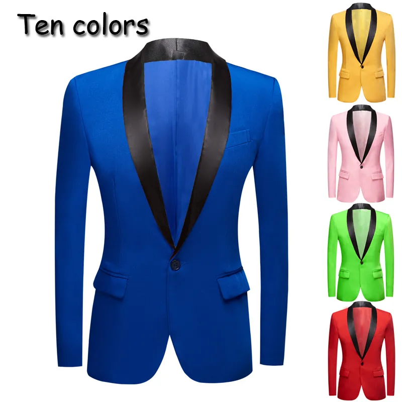 Yellow Pink Blue Red Apple Green Colorful Wedding Prom Groom Tuxedo Men's Sacka Jacket Singer Prom Slim Fit Blazers 220310