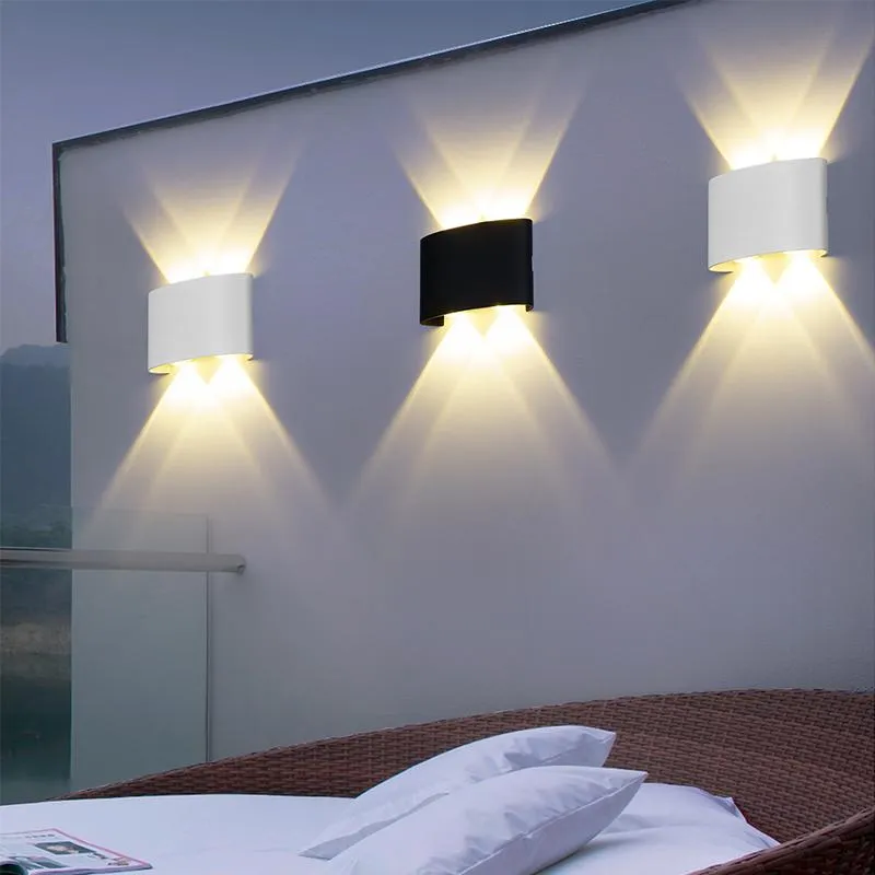 Lampa ścienna Nordic LED Aluminium 4/6 / 8 W Kryty Nocny Sypialnia Salon Decoracion Schody W górę W Dół Nocne światło Nowoczesne do domu
