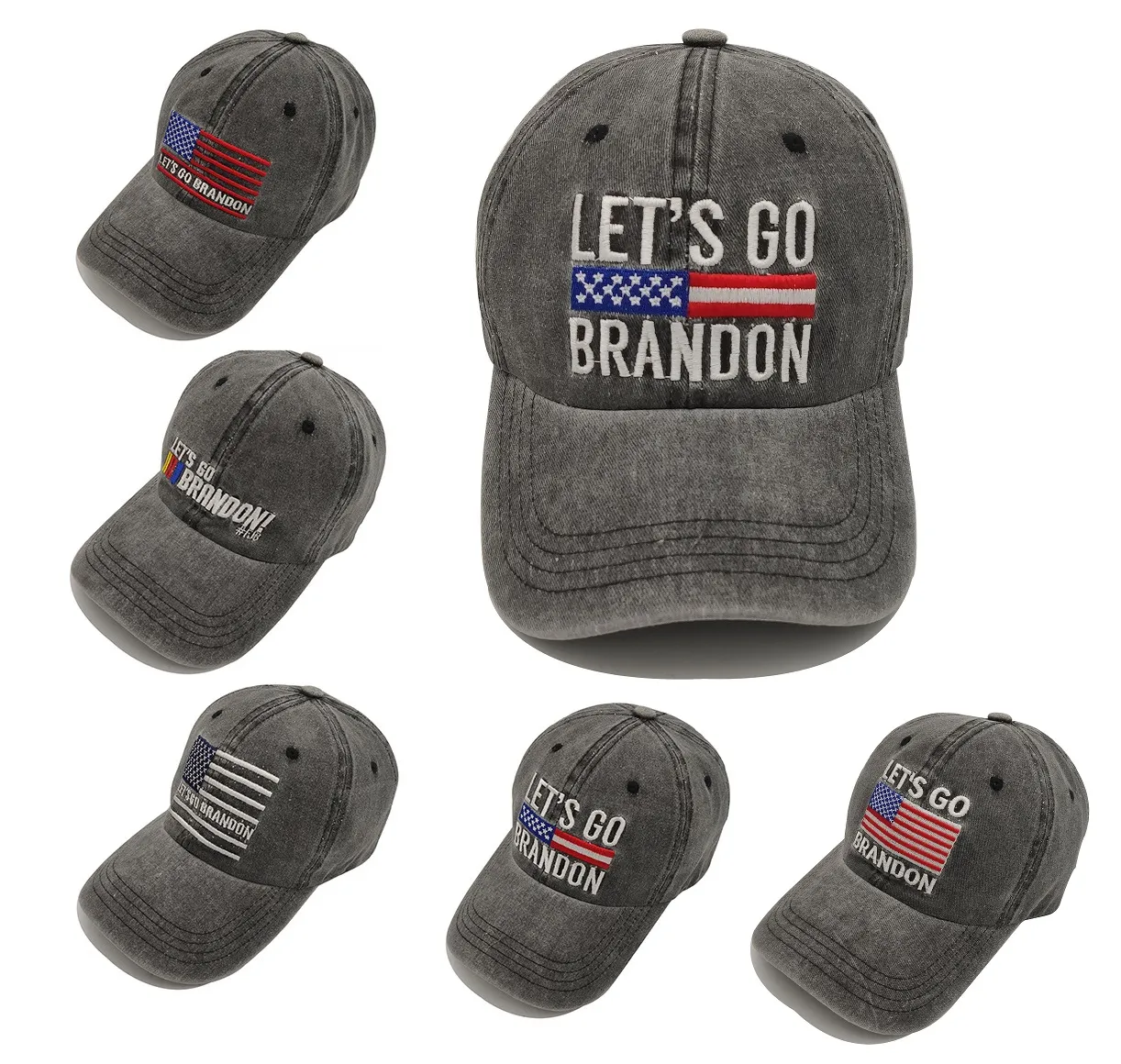 Låt oss gå Brandon broderad baseball keps tvättad bomull pappa hatt vår sommar höst vinter kepsar