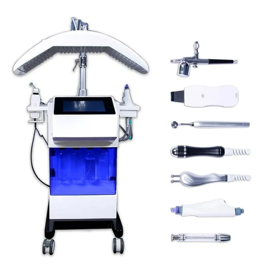 Hydra Facial Bubble Machine Aqua Facial Peel Diamond Microdermabrasion Deep Rengöring RF Bio Lyftmaskiner Vibrationer Ultraljudsskrubber och LED PDT