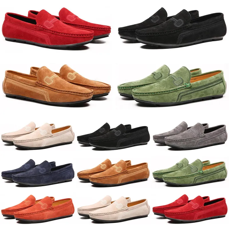 zapatos casuales de diseñador para hombre, mocasines negros y rojos, resbalón plano al aire libre en zapatillas de deporte de moda para hombre, tamaño 40-47 color45