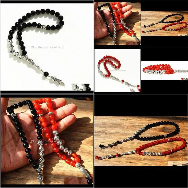 8mm natural stone bead 33 prayer beads islamic muslim tasbih mohammed rosary for women men