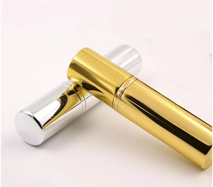 Brilliant Gold Silver 10ml Refillerbar Portable Mini Perfume Bottle Traveller Aluminium Spray Atomizer Tom Parfum Container