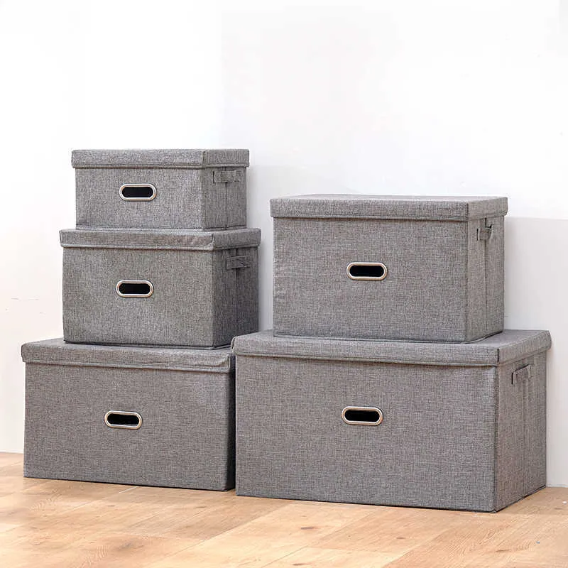 Caja De Almacenamiento Con Tapa Y Cerradura - 30x20x14 Cm, De Tela Plegable, Ideal Para Ropa, Juguetes O Decoración