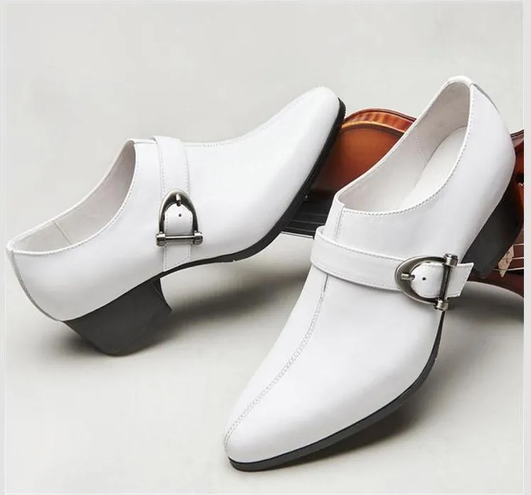 Mens white pointed hotsell toe dress shoes