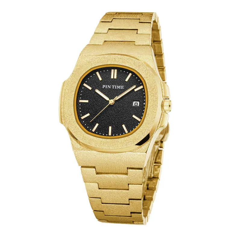 Venda por atacado moda casual vestido relógio fosco caso quartzo relógios de ouro luxo pp design homens esporte relógio relógio de pulso