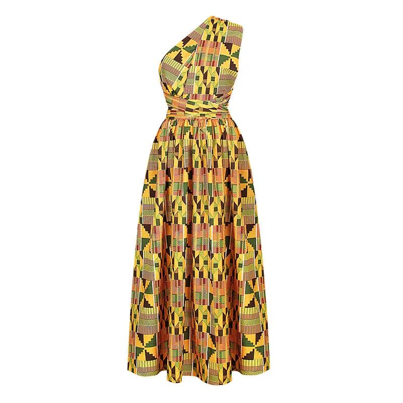 ISAROSE African Dashiki Print Maxi Dress Sexy Bandage Ankara Party Dresses  With High Slit And Rich Bazin Fabric For Women Sleeveless Robe From Dou003,  $26.15