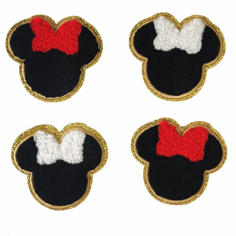 Ny Mode Cartoon Chenille Broderi Patches för hattar Kläder Strykjärn på Backing Sy Notioner Patch Anpassad design