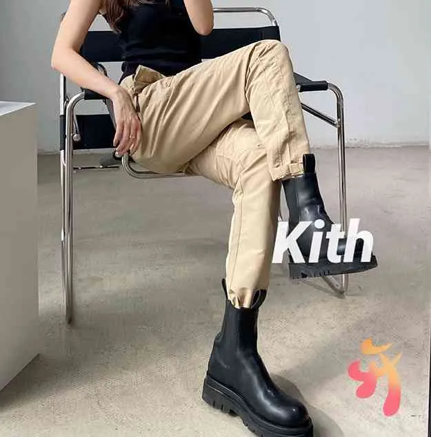 Kith – pantalon fonctionnel surdimensionné pour hommes et femmes, brodé, décontracté, jambes droites, Street FashionWEX2