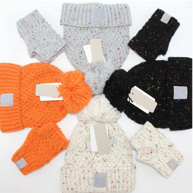 Bonnet de styliste pour hommes et femmes, ensembles de gants tricotés d'hiver, couleur unie, casquettes chaudes, 2022
