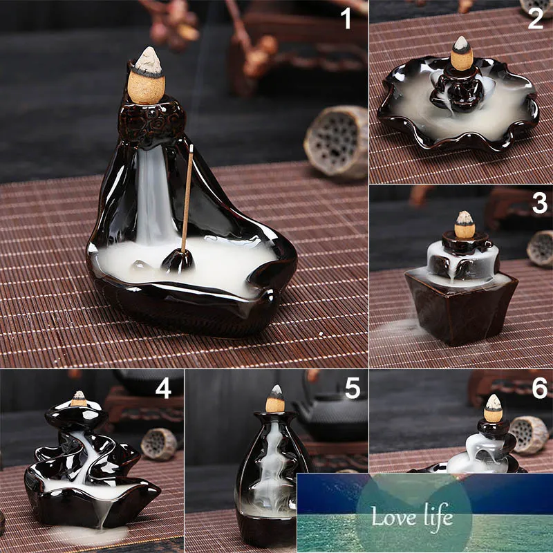 1pcs Home Decor Backflow Stick Encens BurnerCeramic Encens Burner Ornements Utiliser à la maison