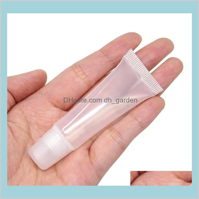 Garrafas embalagem Escola Escola Negócios Industrial 50pcs 8ml recarregável Tubos macios e de garrafa de brilho labial Balm