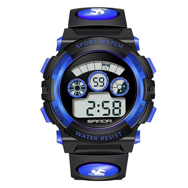 SANDA Kids Watches Outdoor Sports Luminous Stopwatch Date Week Alarm Children Watch Waterproof Girls Wristwatches Boys Clock