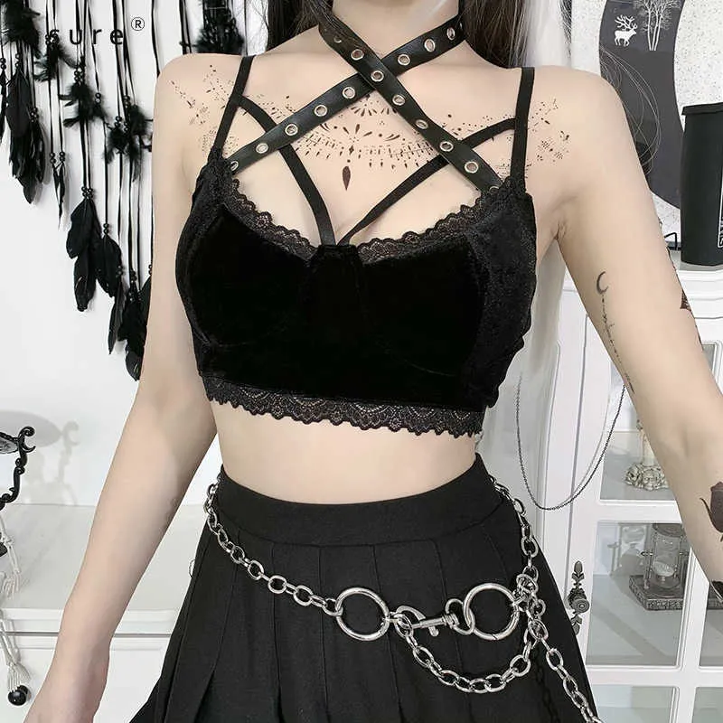 Vintage Gothic Lace Halter Corset Top Halter Corset Topa Crop Top For Women  Y2K Womens Aesthetic Chest Binder Bra From Dou02, $8.13