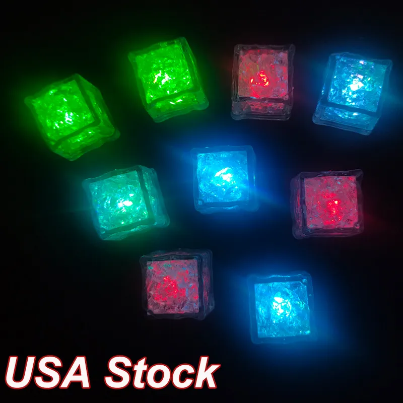 Ice Cubes Led Party Decoration Lights Polychrome Flash Glowing Submersible Up Bar Club Multi-Color Light-up Water Activated for Drinks Waterproof and Safe Plastic