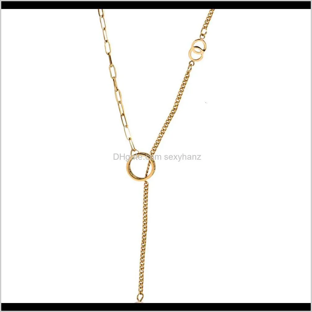 pendant roman digital titanium steel necklace female lock bone cold simple korean net red tide chain personality neck pendant