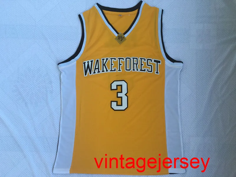 #3 Chris Paul Wake Forest College Retro Retro Throwback Basketball Jersey Costurado Bordado Vermelho Tamanho S-XXL