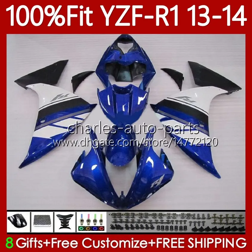 YAMAHA YZF-R1 YZF R 1 YZF1000 2013-2014 MOTO BODYWORK 97NO.113 1000CC YZF R1 화이트 블루 1000 CC YZFR1 13 13 YZF-1000 2013 2014 사출 금형 바디