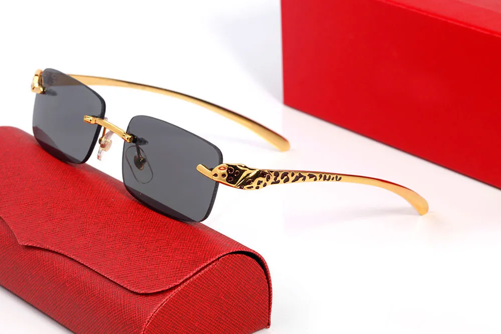 Gafas de sol Gafas de diseñador de negocios de moda montura redonda Cheetah Framed Steady Generous Classic metal Almohadillas nasales cómodas Hombres Mujeres Con caja original