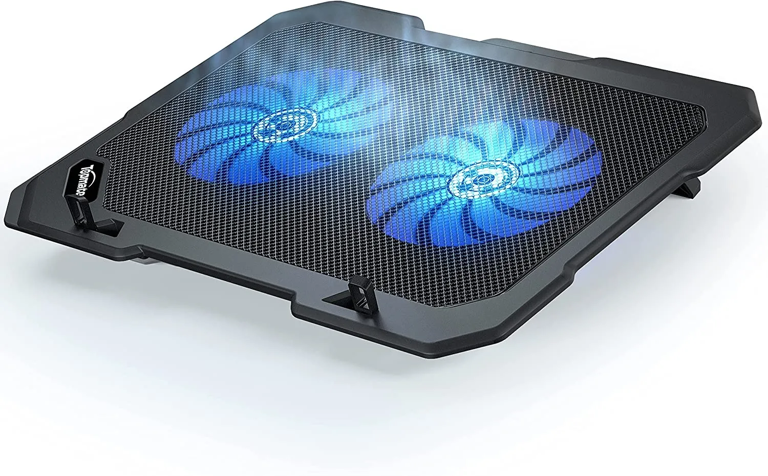 C302 Laptop Soğutma Pedi Ultra İnce Dizüstü Soğutucu, Dizüstü Fan Soğutma Standı 2 Sessiz Büyük Hayranları Mavi LED Işık, Dahili USB Kablosu Fişli Soğutma Mat