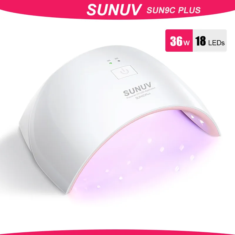 SUNUV SUN9c Plus 36 W UV-Licht-LED-Trockner, UV-LED-Gel-Lampe, bogenförmige Lampen für Nagelkunst, perfekte Daumentrocknungslösung