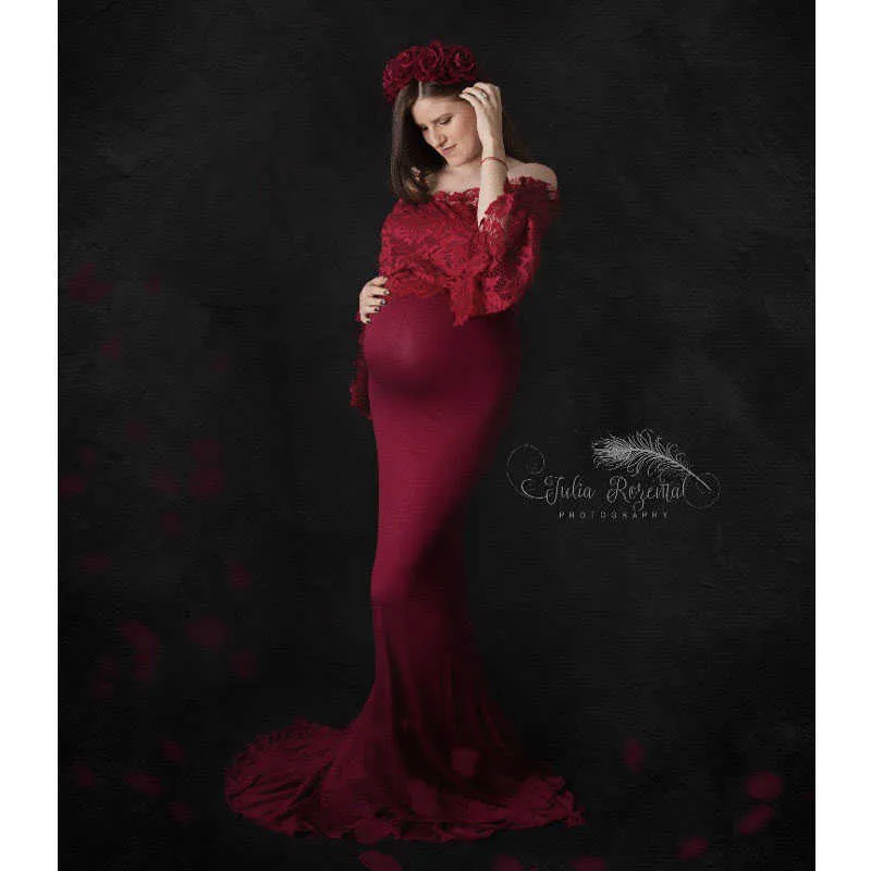 Koronki Top Maternity Rekwizyty Rekwizyty Suknie Dla Kobiet W Ciąży Odzież Dresses Maternity Dresses Foto Shoot Ciąża Suknie Q0713