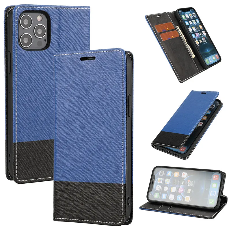 Magnetic Leather Phone Fodral för iPhone 13 12 11 Pro Max Flip Stand Book Protective Case Cover