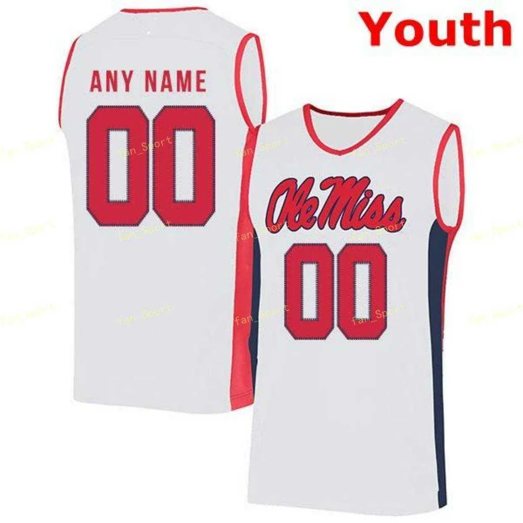 Pallacanestro Nik1 NCAA Ole Miss Rebels Maglia da basket 0 Blake Hinson 1 Austin Crowley 10 Carlos Curry 11 Franco Miller Jr Cucita personalizzata