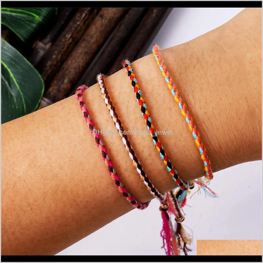 Girls Luxury Colorful Infinity Woven Braided Bracelet Retro Handmade Boho Multicolor String Cord Hippie Friendship Bracelets