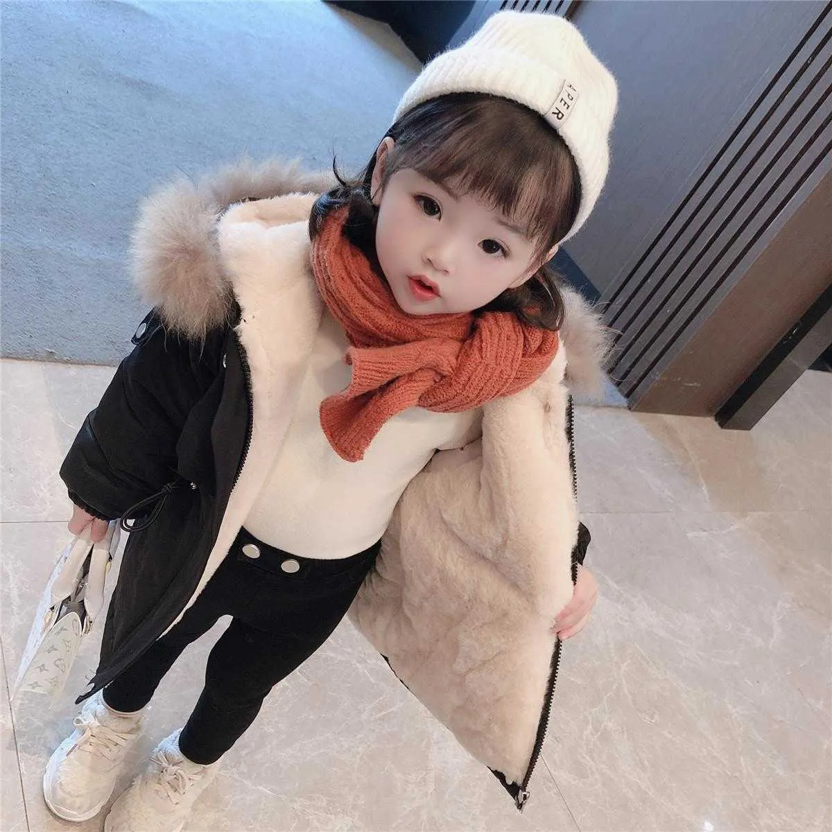 Cappotto Invernale Per Bambine Con Cappuccio In Finta Pelliccia - Giacca Antivento Imbottita Per 3-7 Anni