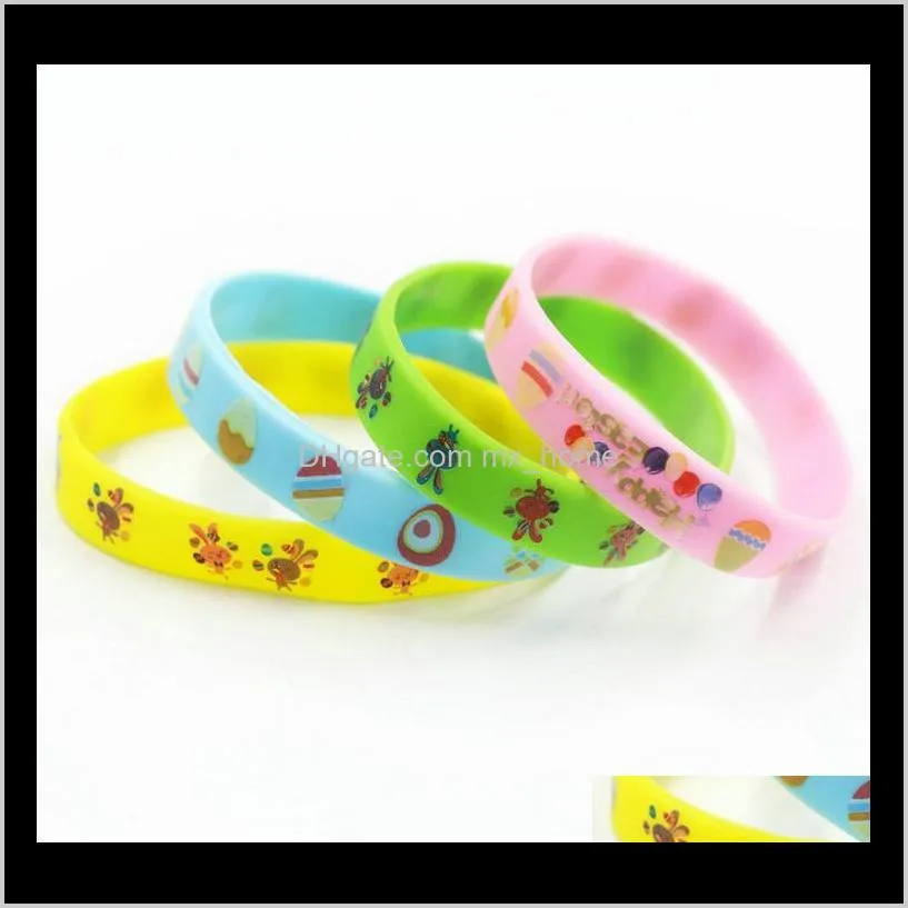 new amazon hot sell creative environmental protection pvc egg easter silicone bracelet accessories children festival gifts