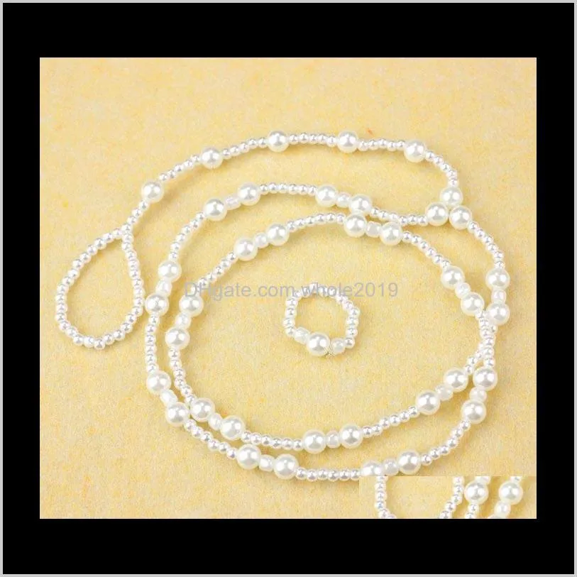 fashion summer sexy silver color imitation pearl anklet for women bead chain ankle bracelet foot jewelry barefoot sandal anklets