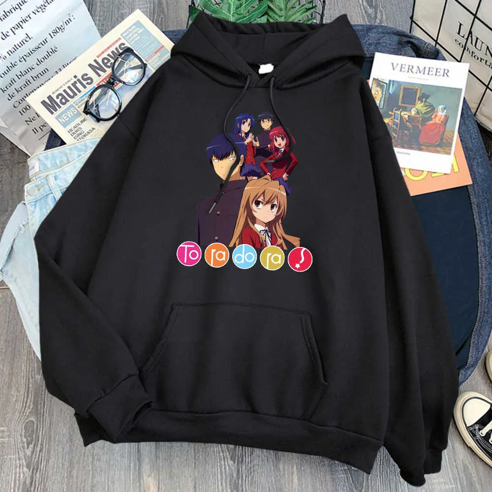 Toradora Print Mens Hoodies Spring Autumn Fleece Casual Loose Sweatshirts Fashion Homme Brand Hip Hop Graphic Streetwear Hoody H0909