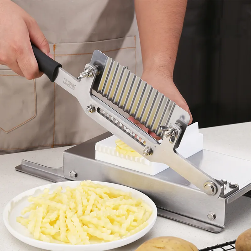 Multifuncional Batata Slicer Vegetal Batata Cenoura Ondulado Cutter Legumes Cortar fatias onduladas