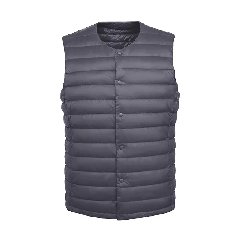 Bang Brand Hommes Down Vest Ultra Light Down Vest Portable Col V Manteau sans manches Homme Hiver sans col Doublure chaude 211129