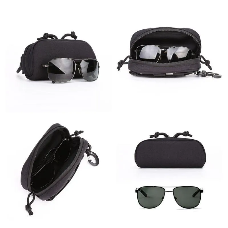 Sacs de plein air 1000D Nylon militaire Molle pochette lunettes boîte de rangement chasse lunettes de soleil étui sac à lunettes