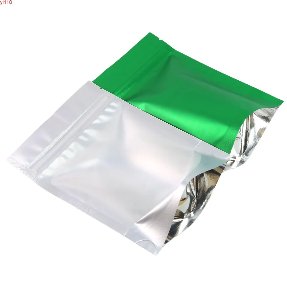 4inch by 6inch (10x15cm) 100pcs/lot matting Green PE+mylar foil heat seal stand up packaging pouchesgoods