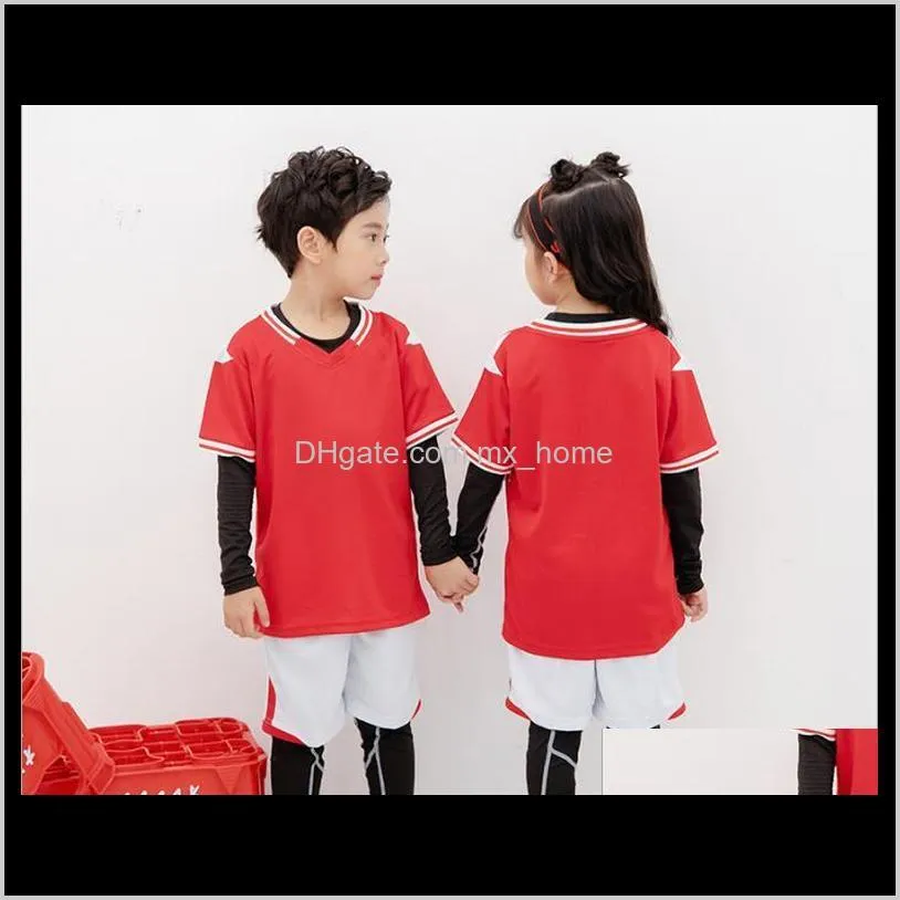 new summer jersey children`s football suit customized boys` football training suit boys` and girls` primary school students` team uniform