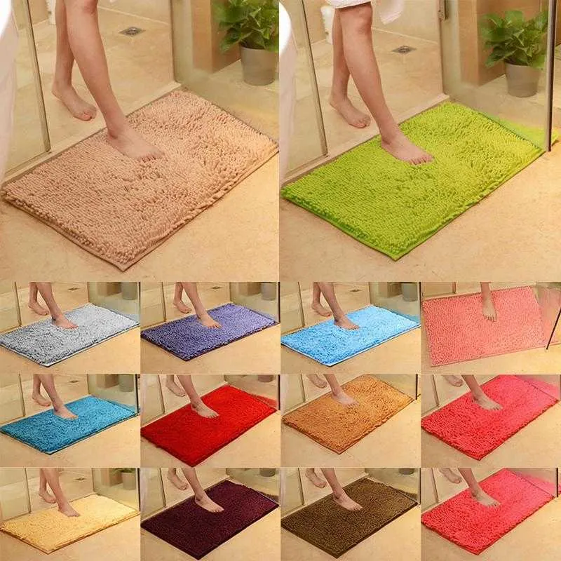 Cozinha Banheiro Mat Mat Retângulo Tapetes de Absorção de Água Ruga Sólida Banheira Tapetes Home Suprimentos Mats para Chão Hand Tufting 210928